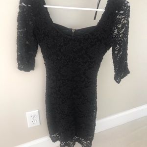 Black Lace dress with cross cross back